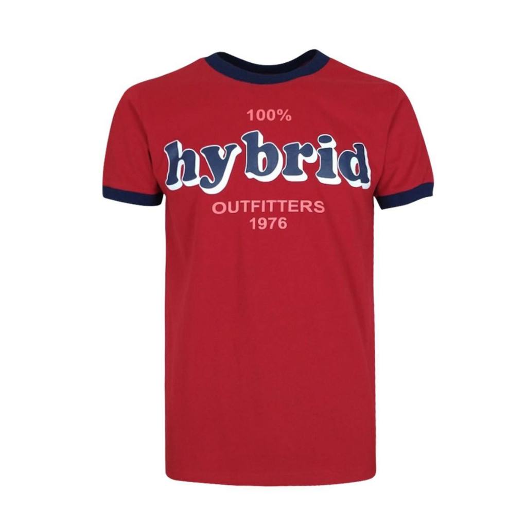 Hybrid T-shirt Men ไฮบริดเสื้อยืดผู้ชายแขนสั้น สีแดง(Red)MTS-1381-RD