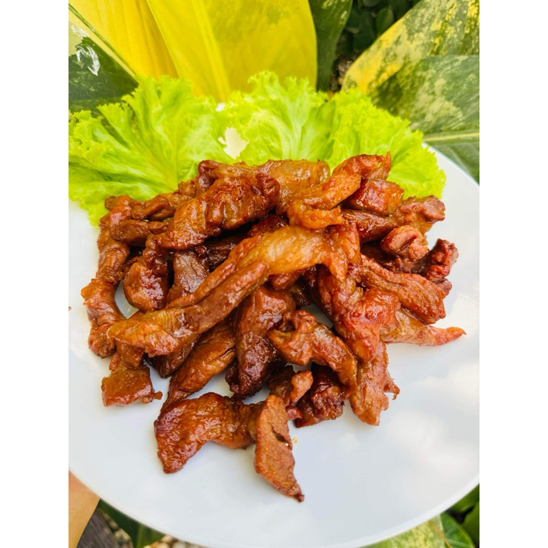 สันคอหมูแดดเดียว ชิ้นใหญ่ๆเนื้อนุ่ม รสชาติกลมกล่อม ขนาด500กรัม
