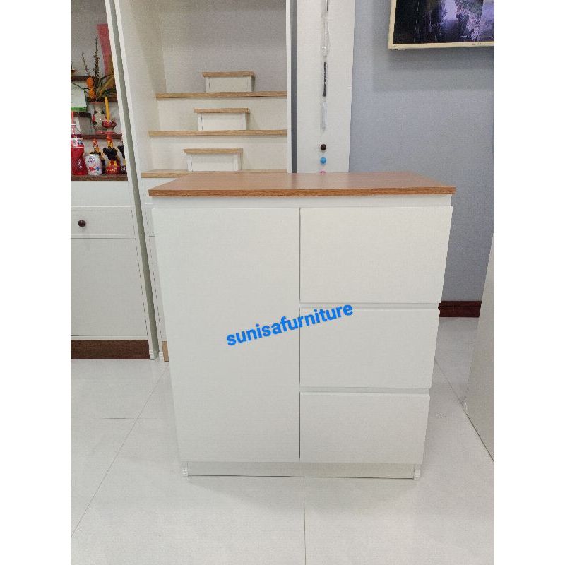 เค้าเตอร์พับนอก3ลิ้นชัก1ประตูขนาด35x70x80cm.