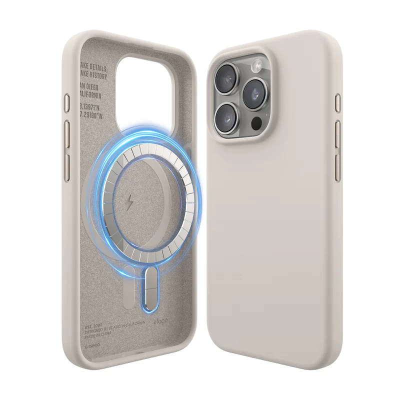 elago iPhone 15, 15 Pro, 15 Pro Max MagSafe Silicone Case เคสที่มาพร้อม MagSafe built in