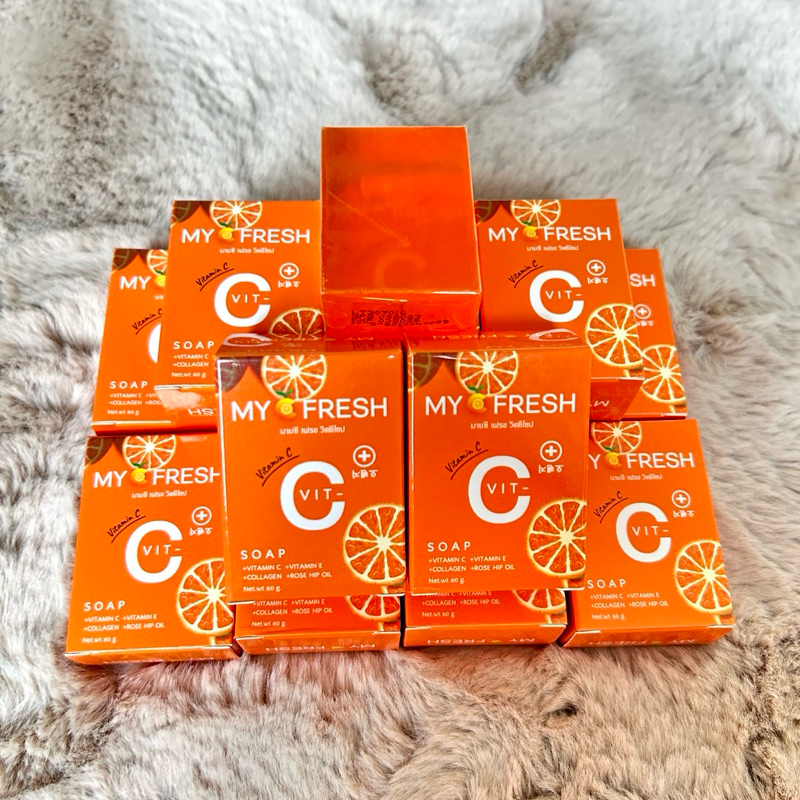 สบู่ล้างหน้าใส  MY C Fresh Vit C Soap (60 g.) ผิวทุกประเภท