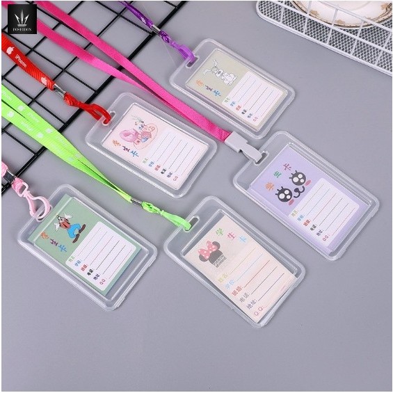 ป้ายชื่อใส่บัตร ➕สายห้อยคอ มี 5 สีคละ