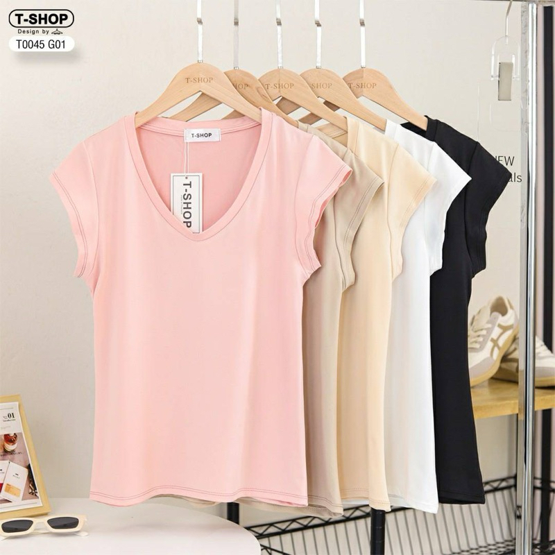 เสื้อคอลึกแขนกุด ผ้านิ่มใส่สบาย