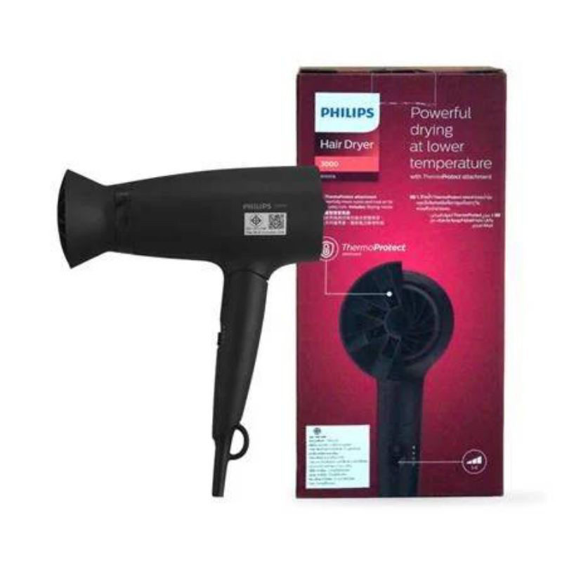 Philips HairDryer 3000 Series ไดร์เป่าผมพับได้ รุ่น BHD308 (1600w) (ของแท้ประกันศูนย์ไทย)