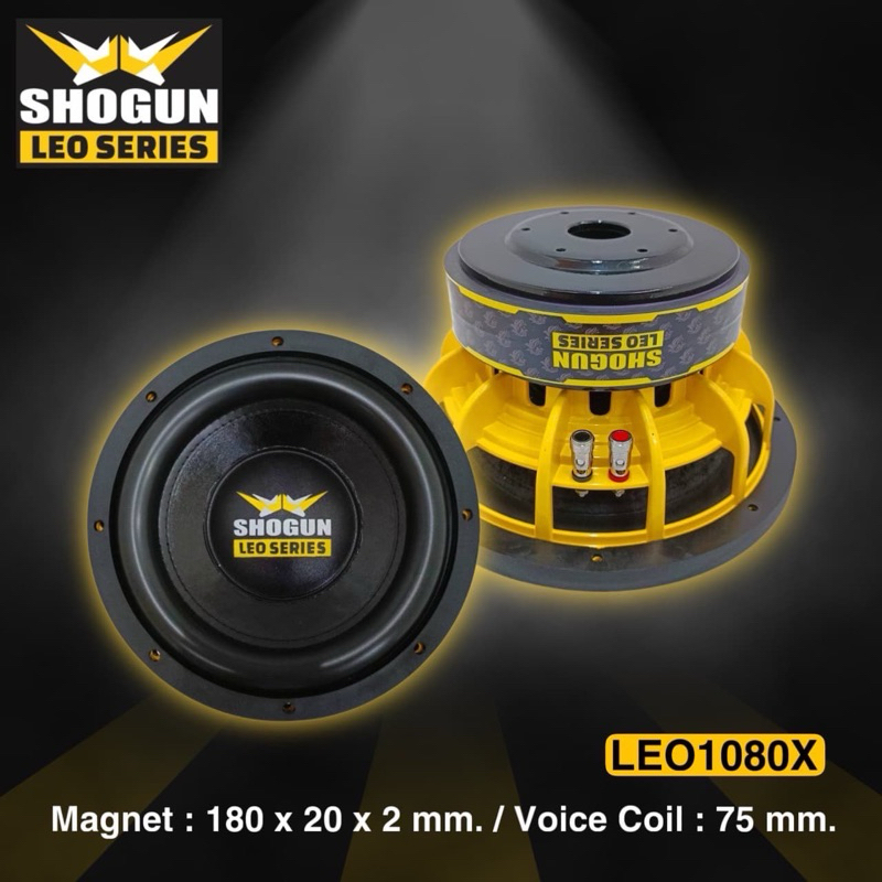 ลำโพงซับ 10” แม่เหล็ก 180*2 ว๊อย75มม SHOGUN LEO SERIES ลำโพงสัญชาติไทย ลำโพงติดรถยนต์(ราคาต่อ 1 ดอก)