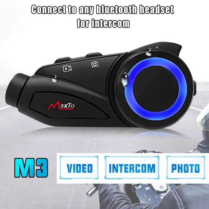 [ส่งฟรี!] บลูทูธติดหมวกกันน็อคมีกล้อง Maxto รุ่น M3 สินค้ารับประกัน 1 ปี