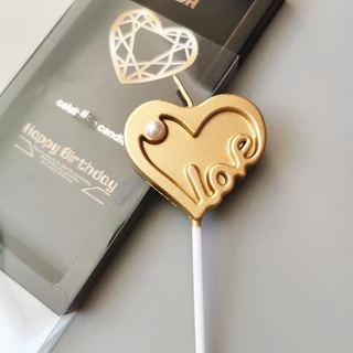 📌ร้านไทย📌 ส่งไว พร้อมส่ง เทียนวันเกิด เทียนปักเค้กรูปหัวใจดาว⭐💗 (1แพ็ค3ชิ้น) เทียน V1-5