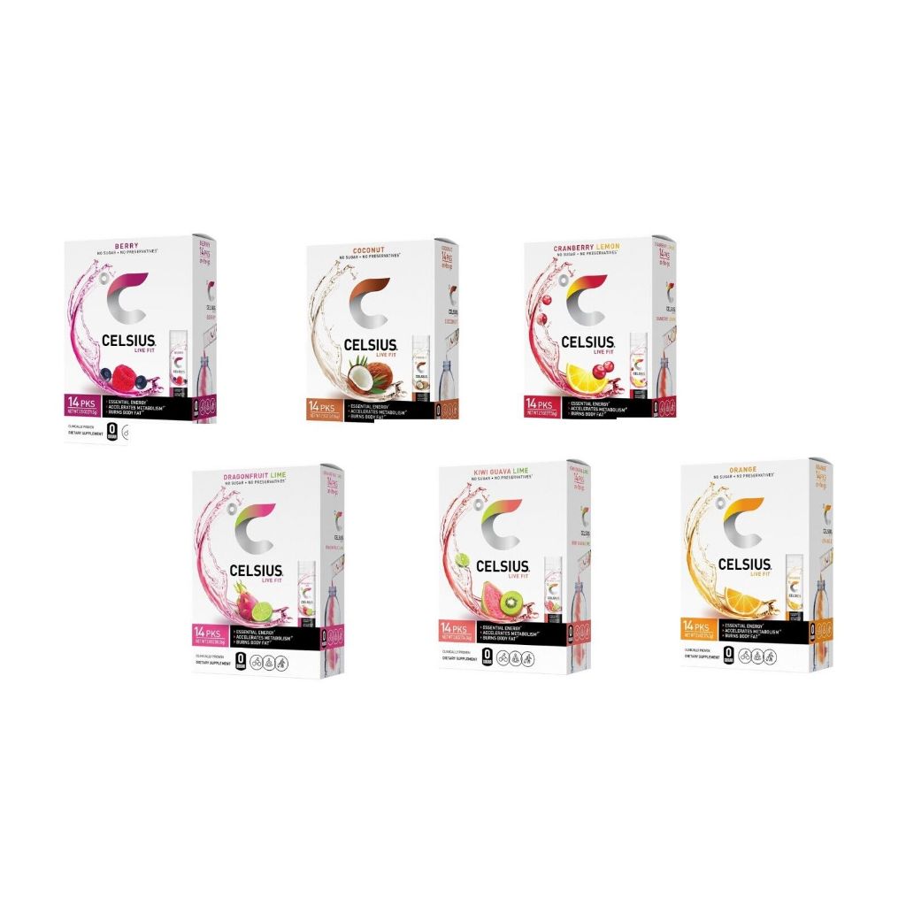CELSIUS On-the-Go Essential Energy Drink Mix, Zero Sugar (14pcs)