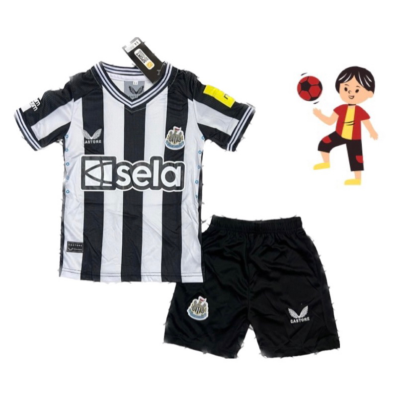 ชุดกีฬาเด็ก! ทีมนิวคาส-เซิล ( เสื้อ + กางเกง) ผ้านิ่ม ใส่สบาย เนื้อไม่บาง ไม่หนามาก ไม่ระคายเคืองผิวเด็ก