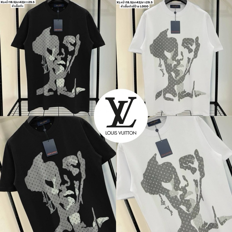 Louis Vuitton Unisex T-shirt 🖤🤍 Hiend 1:1 Cotton 💯 เสื้อยืดแขนสั้นคอกลม