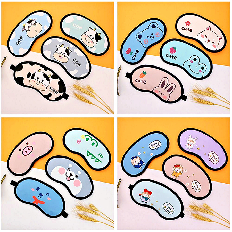 ผ้าปิดตา ที่ปิดตา ลายการ์ตูน น่ารัก กันแสง นอนหลับสบาย ตลอดทั้งคืน คละลาย