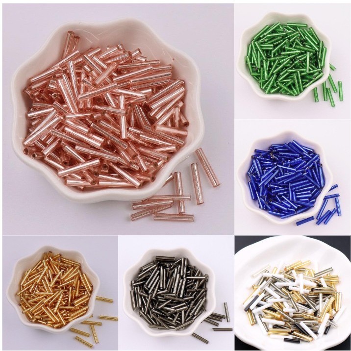 ลูกปัด ปล้องอ้อย ปล้องอ้อย ปล้องอ่อยเกลียว 2mmx7mm สำหรับงาน DIY อุปกรณ์เสริมงานฝีมือ ทำสร้อย สร้อยข้อมือ