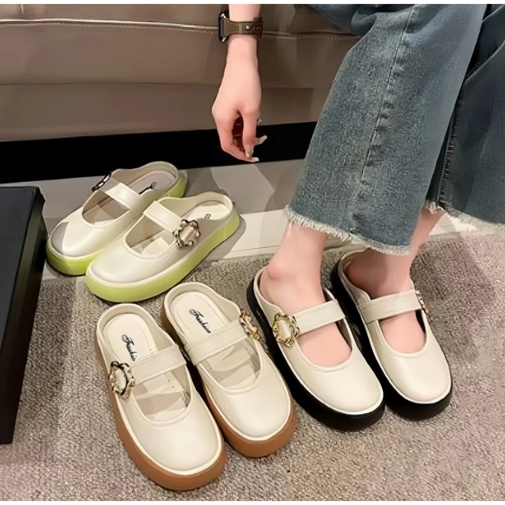 รองเท้าเปิดส้น อะไหล่แบบยอดฮิต สวยไฮโซมาก ใส่สบาย เข้ากับทุกชุด-1199
