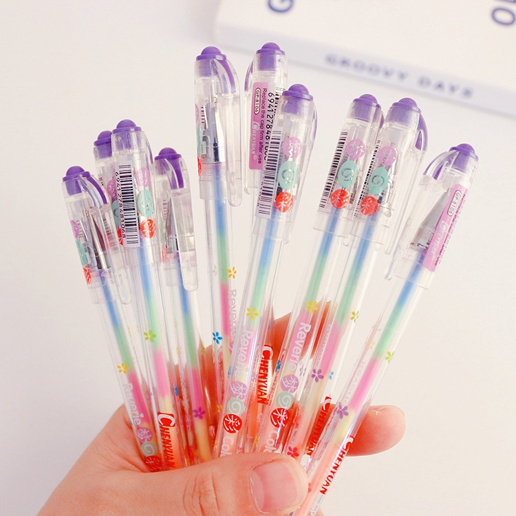 ปากกาไฮกลอสหลากสีใน1แท่ง เขียนลื่น สีสดใส ปากกาตกแต่งสมุด/PEN-041