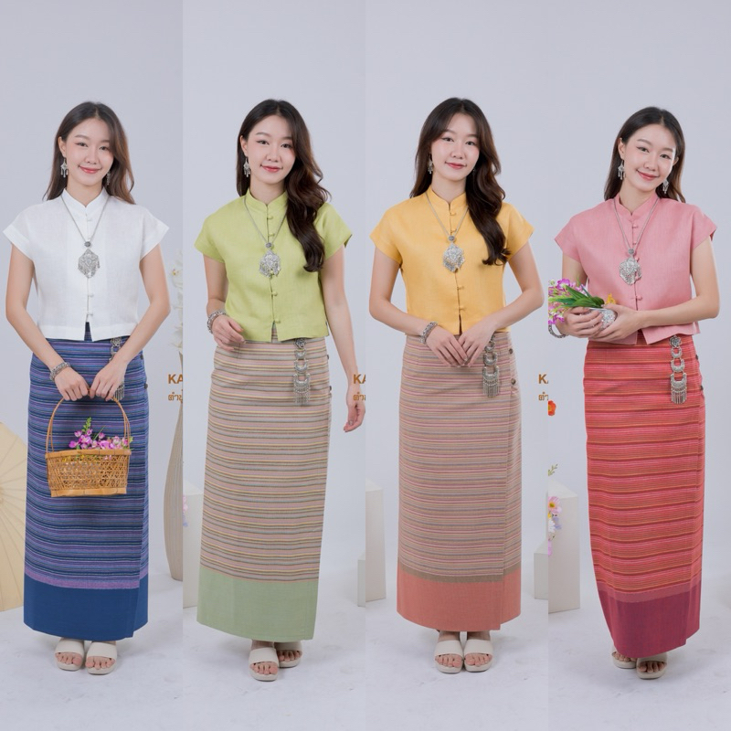 คำปู้จู้ เสื้อลินินแขนเลย,ผ้าถุงสำเร็จ