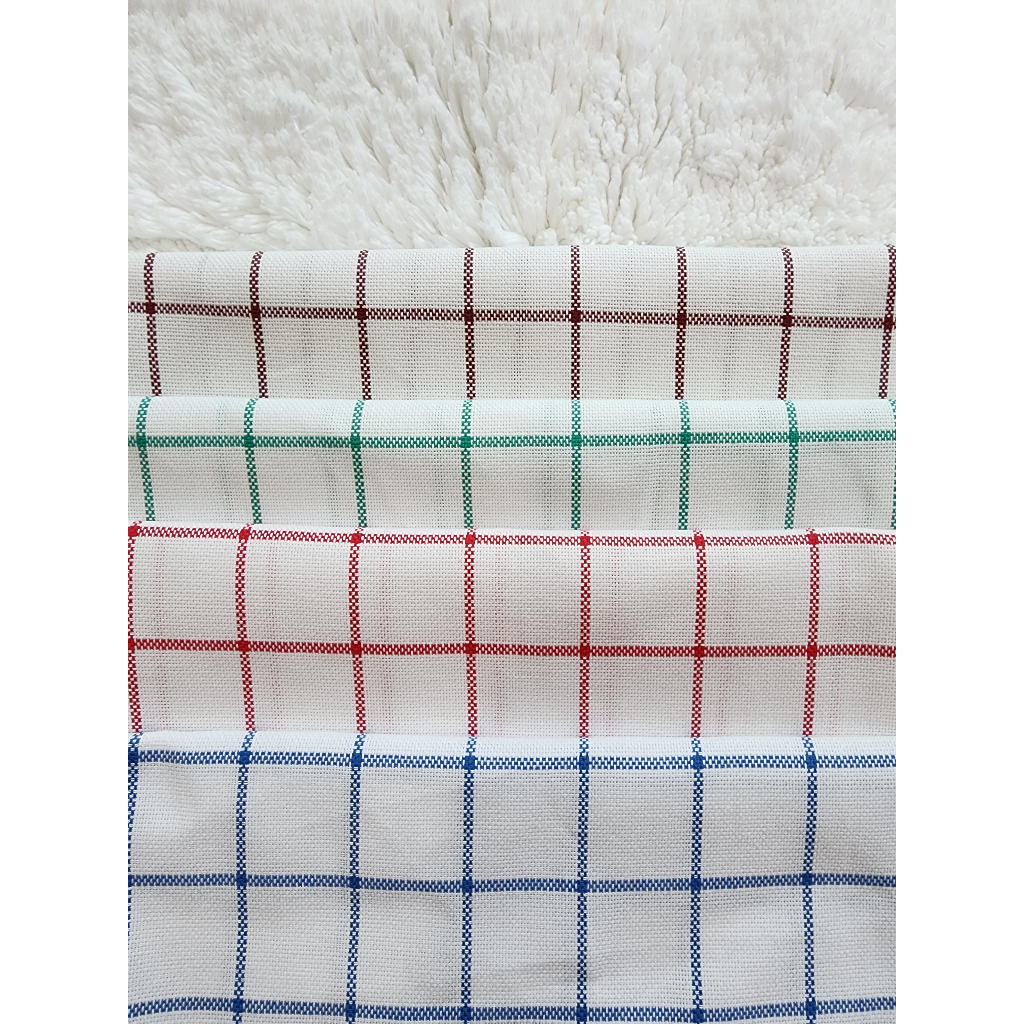 BC Home ผ้าเช็ดแก้ว ผ้าเช็ดจาน ผ้าเช็ดอเนกประสงค์ขนาด 15x20 นิ้ว ผ้าเช็ดโต๊ะ คอตต้อน100%
