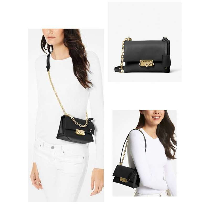 กระเป๋าสะพายข้าง สะพายไหล่ สายโซ่ หนังสีดำ MICHAEL KORS  Cece Small  Shoulder Bag 7 นิ้ว