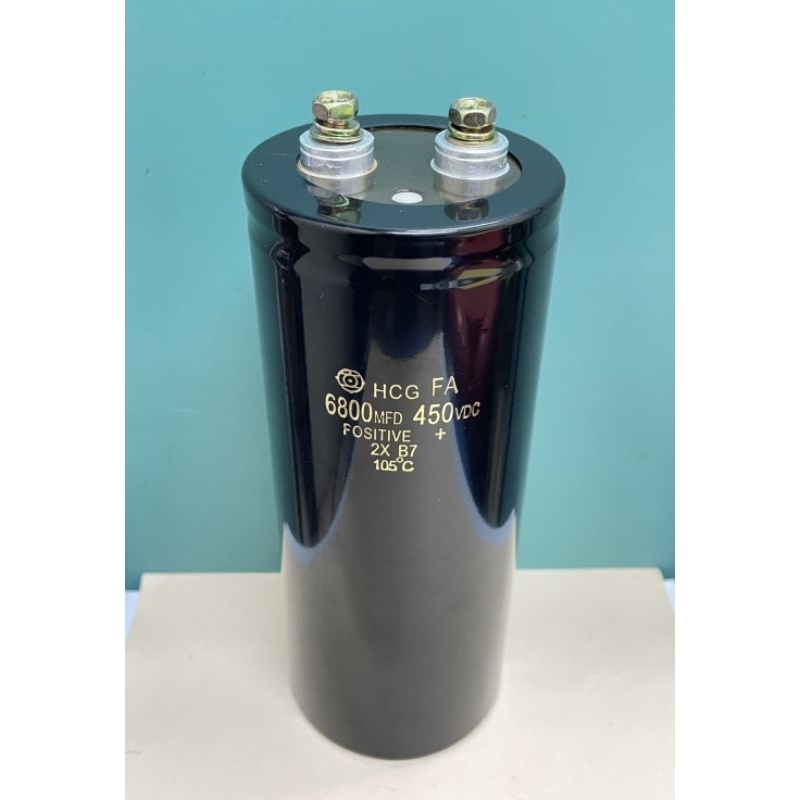 C 6800 uf 450 VDC + - 20% คาปาซิเตอร์ 6800 uf 450VDC ขนาด7.5X19Cm ของไหม่-ของแท้(วัดค่าได้ทุกตัว)ลดล