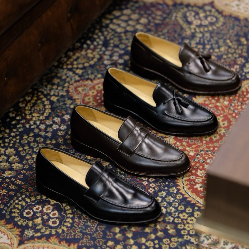 British รองเท้าหนังแท้ Premium Penny and Tassel Loafers