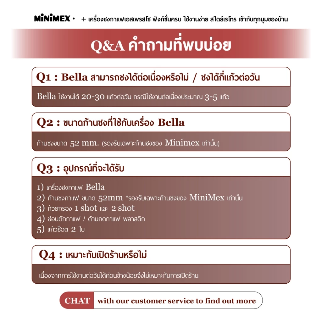 [มี 4 สี] MiniMex เครื่องชงกาแฟสด รุ่น Bella MBL1 เครื่องชงกาแฟ สำหรับใช้ในบ้าน (รับประกัน1ปี) thumbnail 10