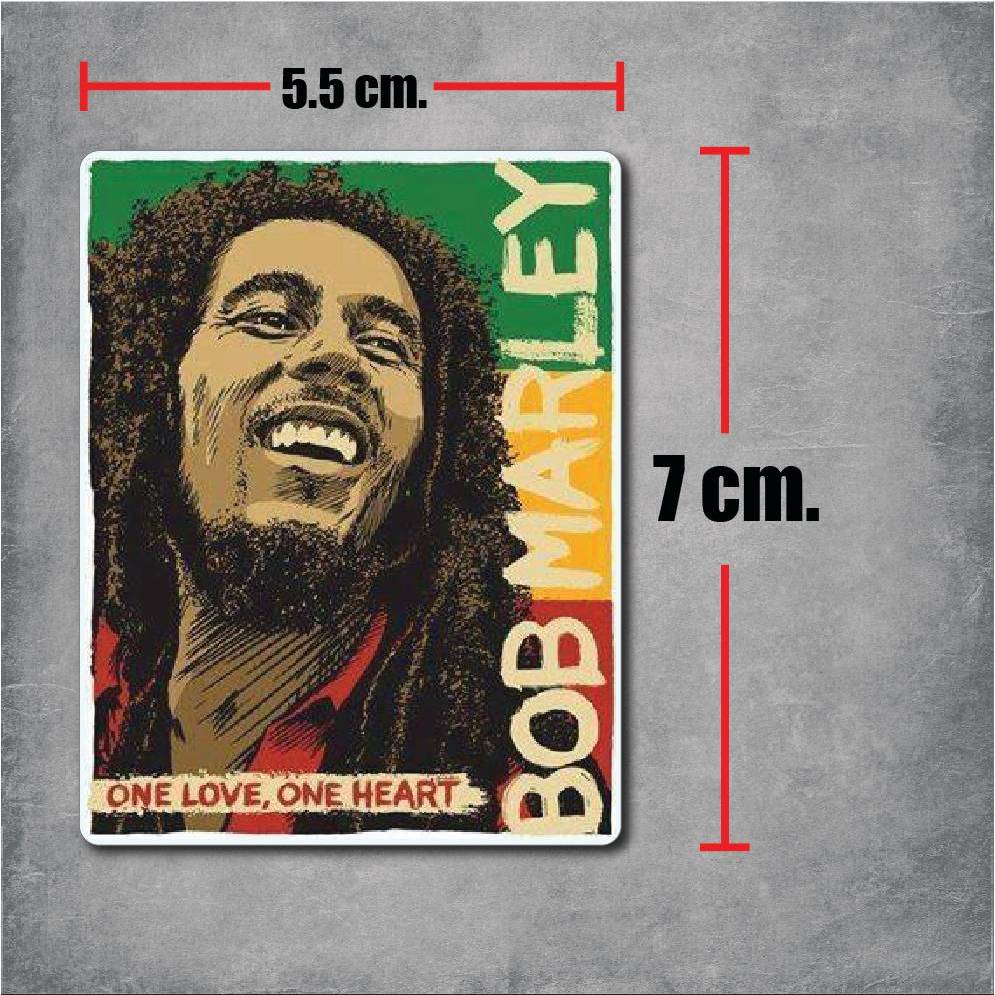 sticker pvc bob marley สติกเกอร์ วงดนตรี บ๊อบ มาร์เลย์ งานพิมพ์ดีที่สุด OFFSET PRINTING เคลือบ UV กันแดด กันน้ำ