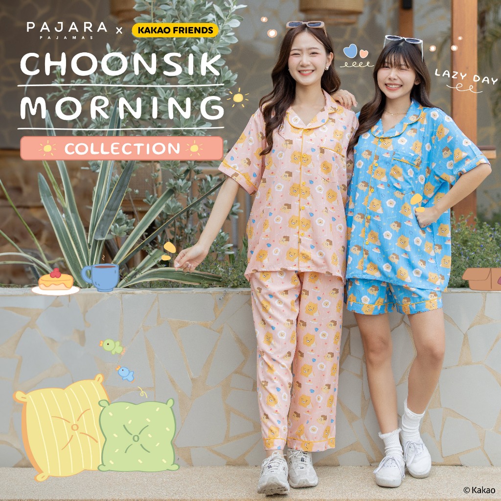 ชุดนอน Pajara Pajamas (KF-0012-2) ลาย 𝗞𝗔𝗞𝗔𝗢 𝗙𝗥𝗜𝗘𝗡𝗗𝗦 Collection : CHOONSIK MORNING ลิขสิทธ์แท้ แบรนด์ PAJARA