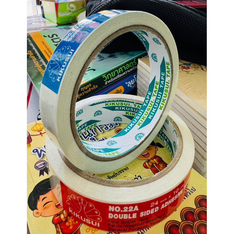เทปเยื่อกาว เทปกาว 2 หน้า 12mm/18mm/24mmsx10หลา คุณภาพสูง No. 22A KIKUSUI (คิคูซุย) สองหน้าบาง US.Station - รูปที่ 6