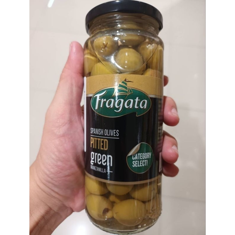 Fragata Spaish Olive Pitted 335g.มะกอกเขียวแกะเมล็ด 335กรัม