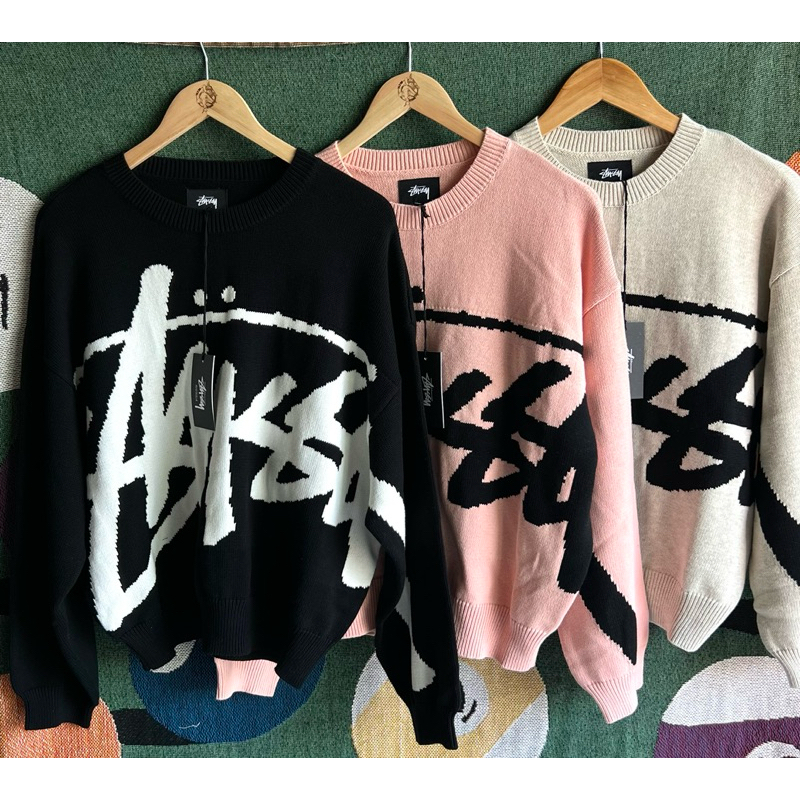 ‼️พร้อมส่ง‼️ STUSSY STOCK KNIT SWEATER BLACK