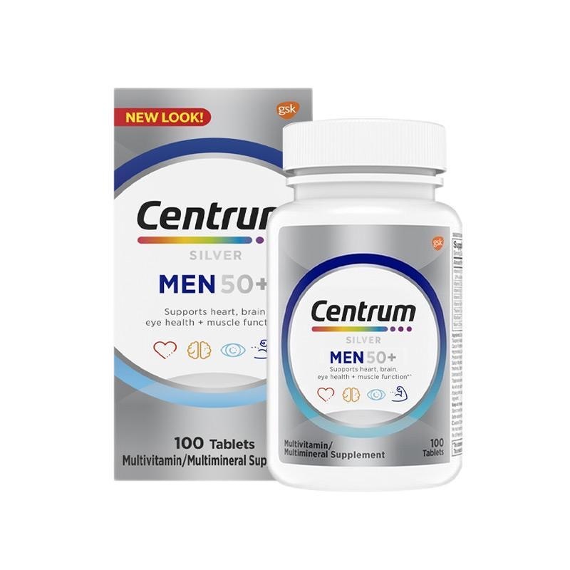 Centrum Silver Multivitamin 50+ Men 100 Tablets Multimineral USA