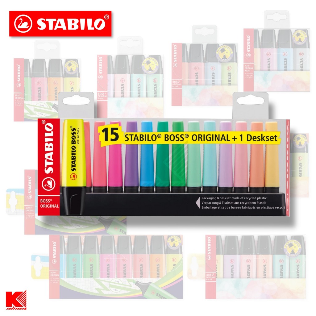 ปากกาเน้นข้อความ Stabilo Boss Original Set Box