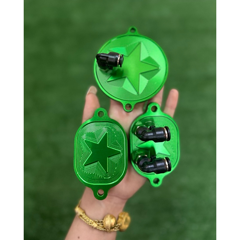 ฝาวาวล์+ฝาแคม✅ครบชุด3ชิ้น✅สำหรับ4วาวล์CNC พร้อมข้อต่อหัวฟิตติ้งครบชุด ใส่เวฟ125R/w-125S/w-125บังลม/w-125เก่า มิเนียมสีสด - รูปที่ 5