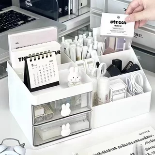 PINFU_SHOP กล่องเก็บเครื่องสำอาง พร้อมลิ้นชัก กล่องอเนกประสงค์ มีให้เลือก 2 สี / 2ขนาด