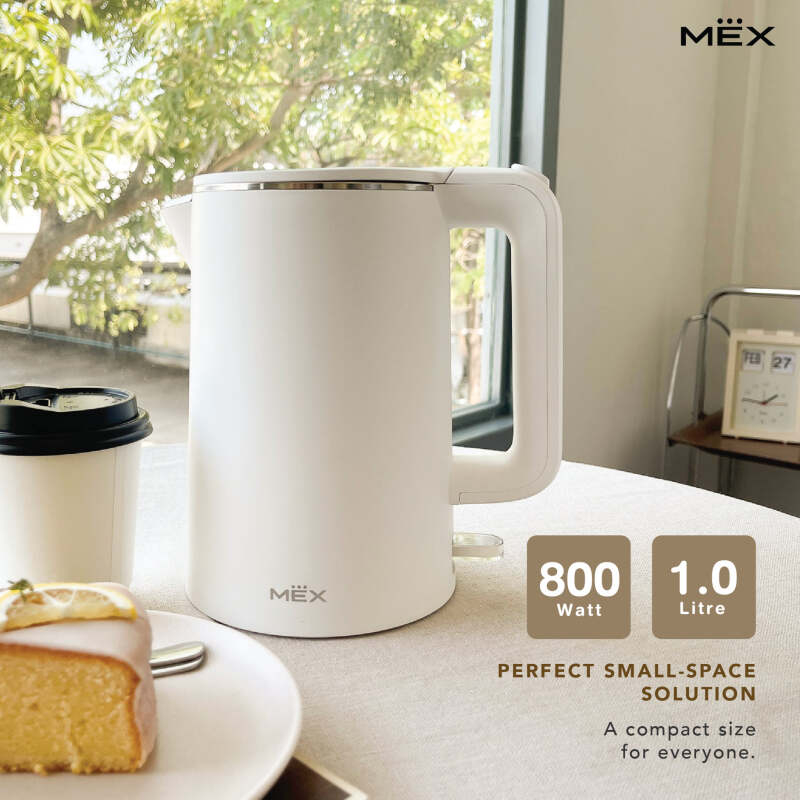 MEX Kettle  กาต้มน้ำไฟฟ้า รุ่น KATE-KPL110W สีขาว / ฺB สีดำ  ขนาด 1 ลิตร รับประกันศูนย์
