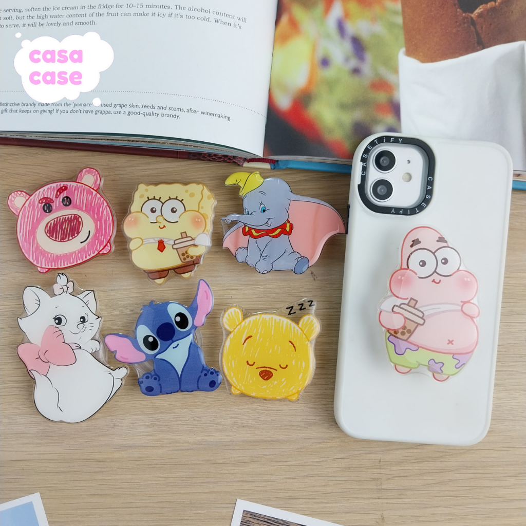 Griptok Acrylic SpongeBob PopSocket การ์ตูนติดหลังมือถือ ที่ติดโทรศัพท์ กริ๊บต็อก