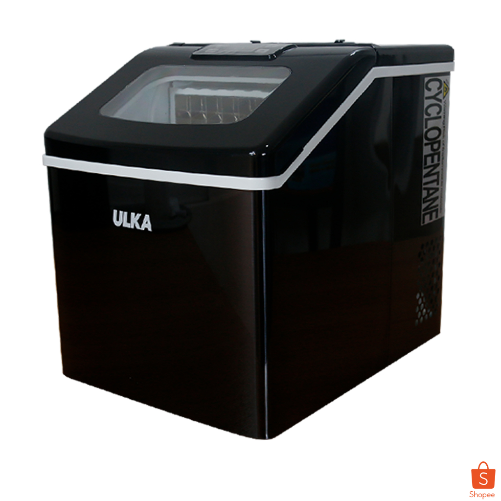 เครื่องทำน้ำแข็ง น้ำแข็งทรงเหลี่ยม 25 กก/วัน ULKA 13F-BLACK WINDOWS เครื่องผลิตน้ำแข็ง ใช้งานในบ้าน
