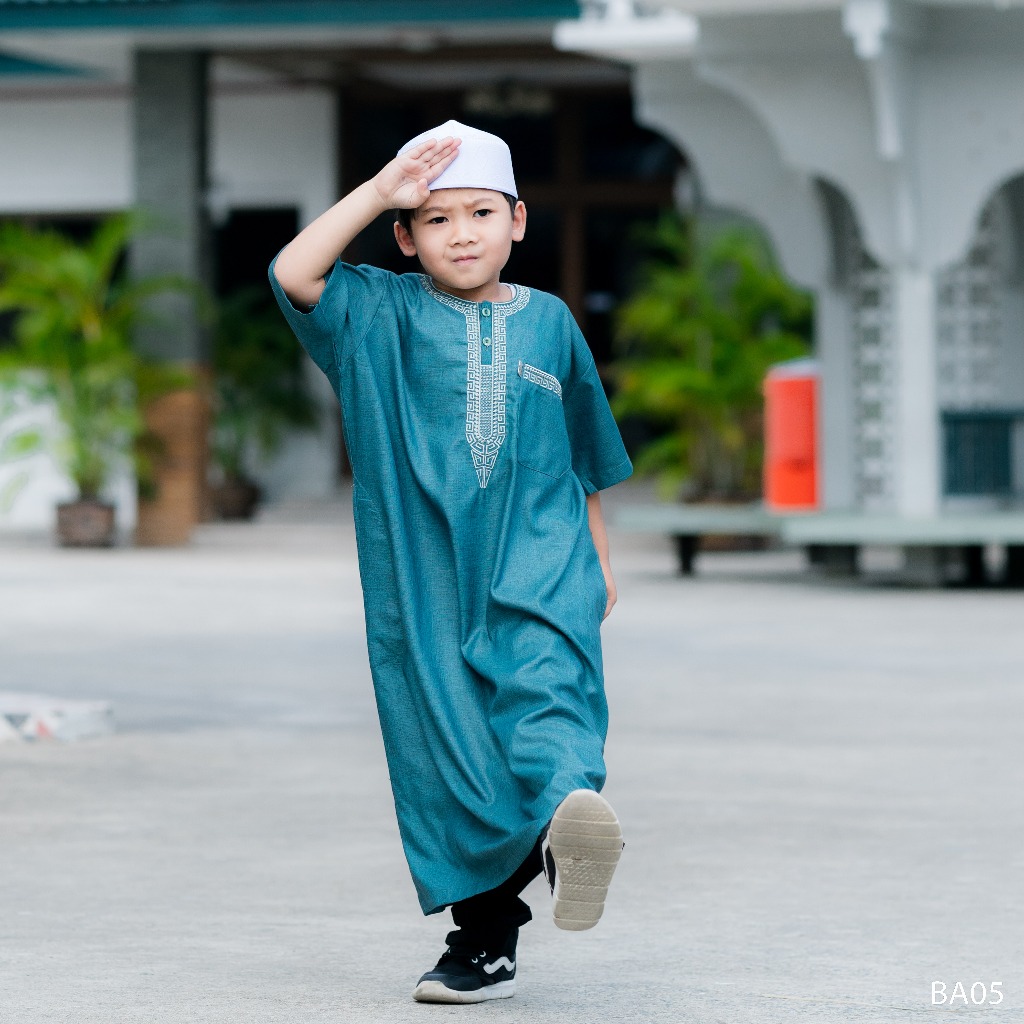 ชุดโต๊ปเด็กผู้ชายแขนสั้น แบรนด์(อิก๊าฟ) ชุดอิสลามเด็ก ชุดแขกเด็กคอกลมปักลาย(คละลาย)เกรดคุณภาพ ราคาถูก Ba05 ep2.