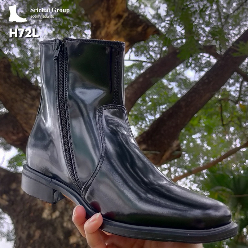 ฮาฟ รุ่น H72L หนังขัดมันพรีเมี่ยม ทรงหัวยาว By Srichaigroup