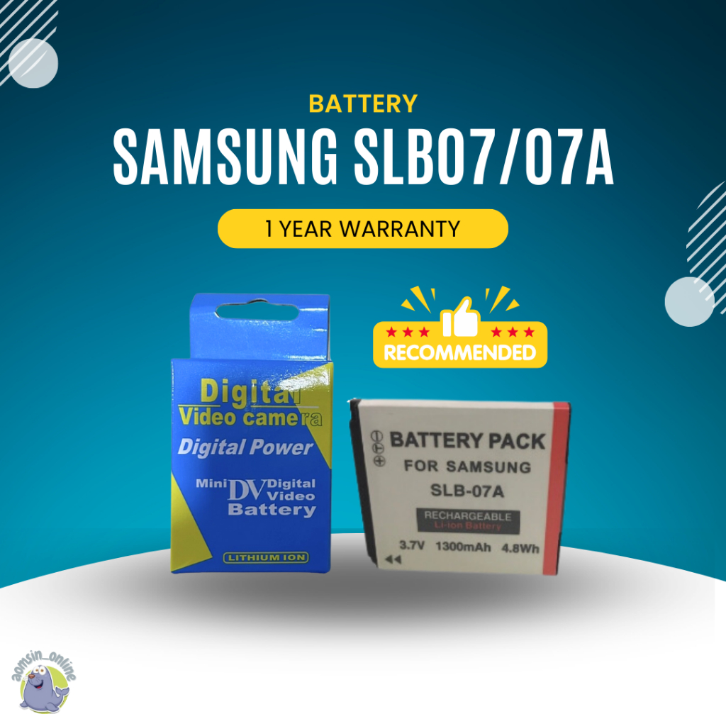 [ประกัน 1 ปี] Battery Pack Samsung แบตกล้อง/ชาร์จเจอร์ Samsung SLB07/07A (SKU 1887/1195)