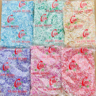 ลูกปัดเม็ดทราย 450 กรัม ถุงใหญ่ ขนาด 3-4 มิล โทนสีมุก ( พร้อ…