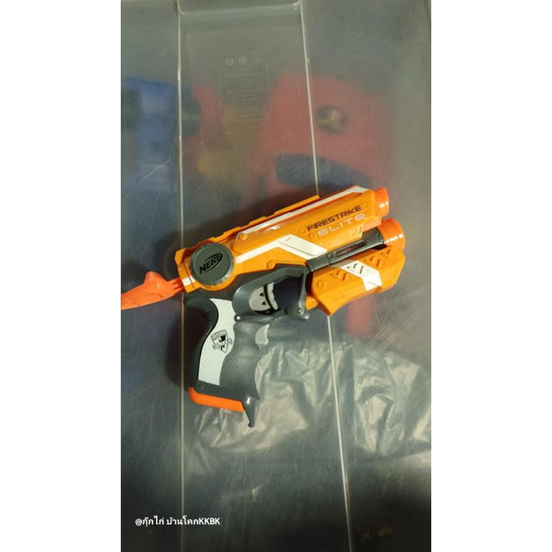 ขออนุญาตครับของเล่น Nerf N Strike Elite Firestrike Red Light Beam Targeting Orange Blaster Dart Gun มือสอง ตามภาพ