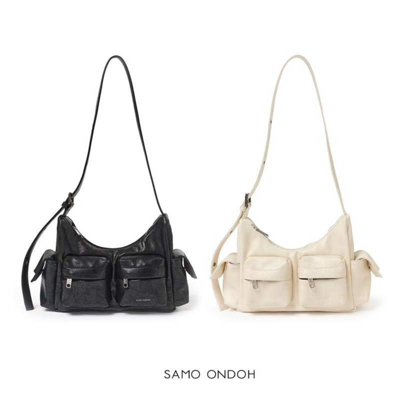 (NEW) รุ่นใหม่สวยมาก พร้อมส่ง SAMO pocket mug bag M savage black & savage cream สไตล์วินเทจ