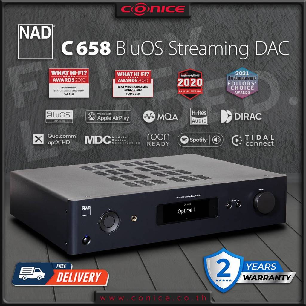 NAD C 658 BluOS Streaming DAC เครื่องเล่นสตรีมมิ่ง+ปรีแอมป์+แดค