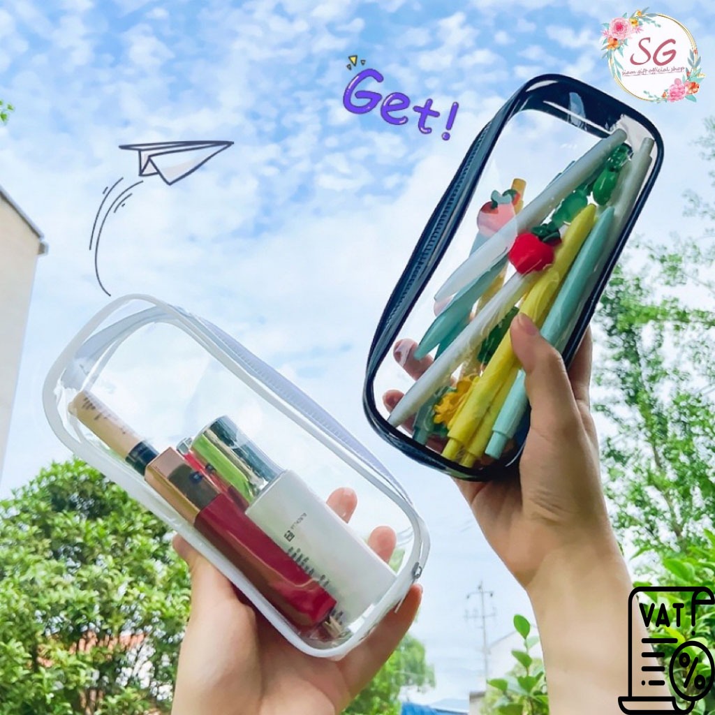(M545)พร้อมส่ง กระเป๋าดินสอ กระเป๋าแบบใสใบใหญ่ ใส่ปากกาดินสอ+ยางลบ กระเป๋าอเนกประสงค์ใส่เครื่องเขียน