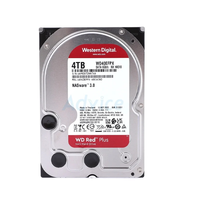 4 TB HDD WD RED PLUS NAS (5400RPM, 256MB, SATA-3, WD40EFPX)
