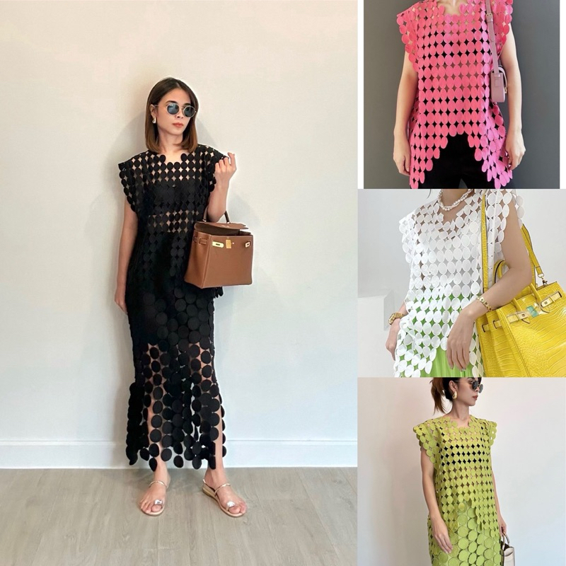 เสื้อลูกไม้ลายรังผึ้งสุดเกร๋