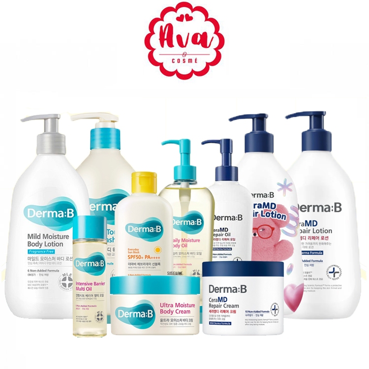 Derma:B เดอร์มาบี Sunblock, Body Oil,Body Lotion,Body Wash, Multi Oil, Foot Cream, Foot Shampoo บำรุ