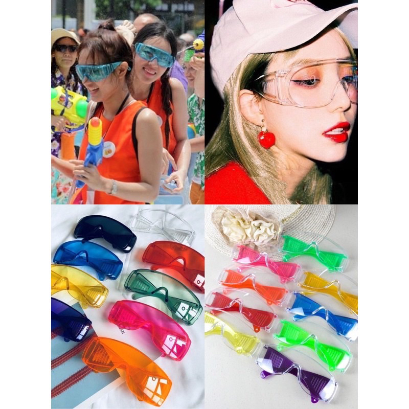 แว่นตาใส่เล่นน้ำสงกรานต์(ขายยกโหล)คละสีได้👀 กันน้ำกันแดดกันลม