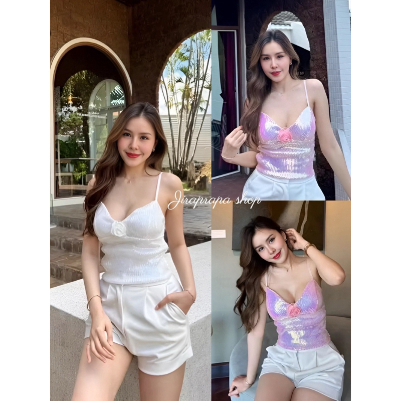 เสื้อสายเดี่ยว เกล็ดทั้งตัว สาวคนไหนชอบความวิบๆวับๆ รุ่นนี้คือตอบโจทย์แน่นอน