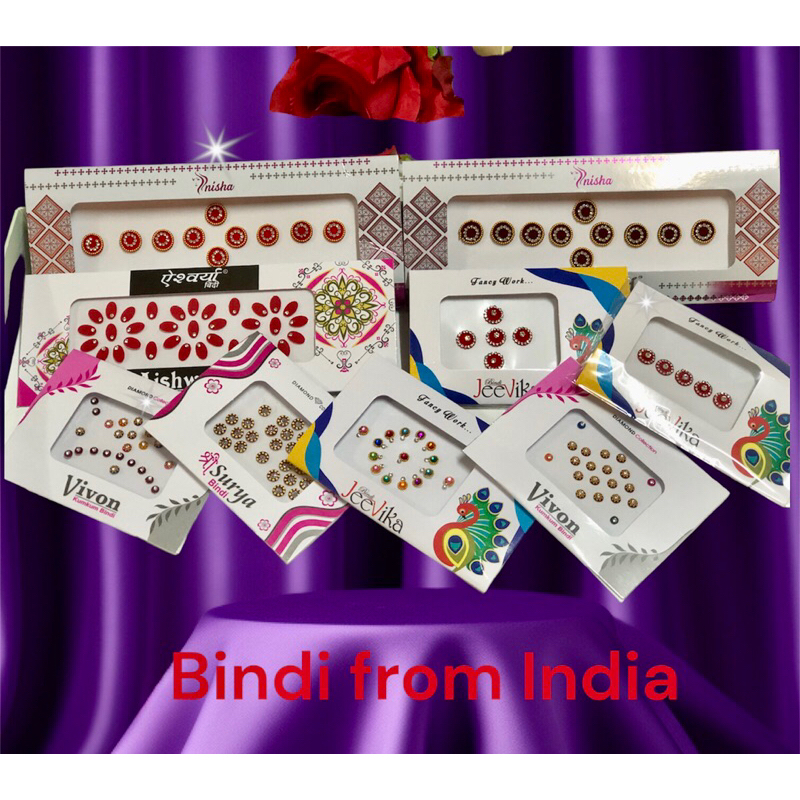 Bindi บินดิสำหรับติดหน้าผากให้สวยงาม แบบฉบับสาวอินเดียสินค้าเข้าใหม่พร้อมส่ง